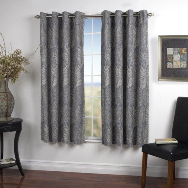 Brookfield Lined Grommet Textured Print Curtain Panel