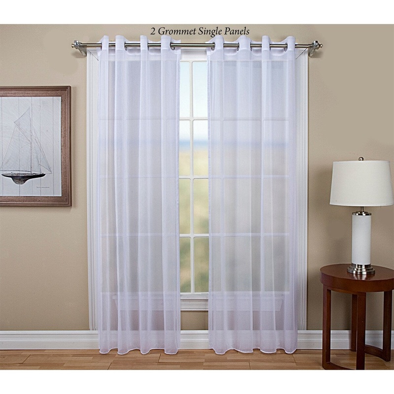 Tergaline Semi Sheer Grommet Pocket Curtain with Corded Bottom Hem