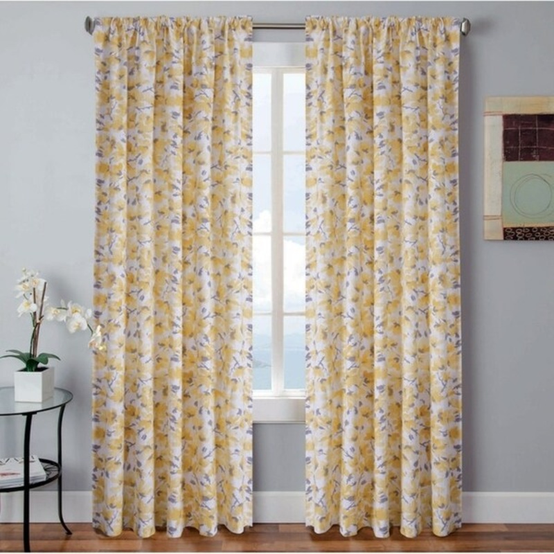 Vera Margery Floral Curtain Panel Pair - 38x84"