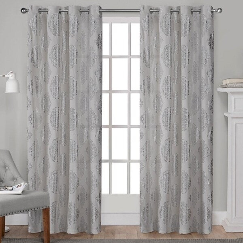 ATI Home Augustus Cotton Grommet Top Curtain Panel Pair