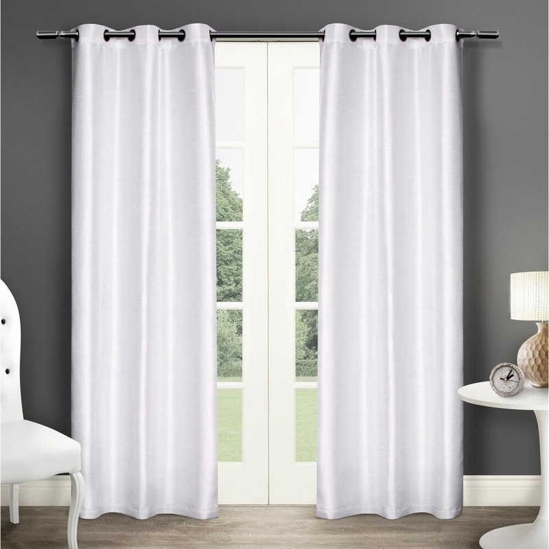 ATI Home Dupioni Vibrant Faux Silk Curtain Panel Pair with Grommet Top - 40x84