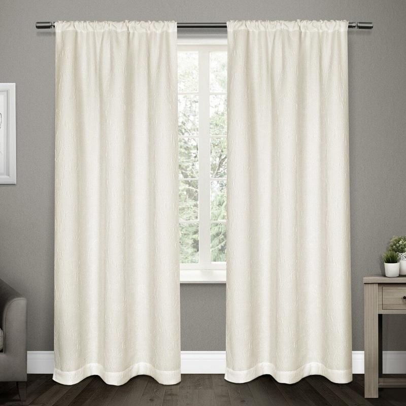 ATI Home Matlisse Jacquard Rod Pocket Top Curtain Panel Pair