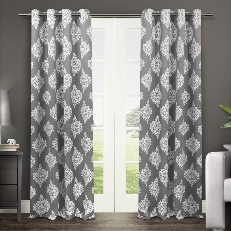 ATI Home Medallion Woven Blackout Curtain Panel Pair with Grommet Top