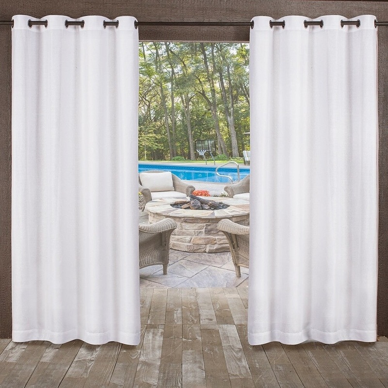 ATI Home Miami Indoor/Outdoor Sheer Grommet Top Curtain Panel Pair