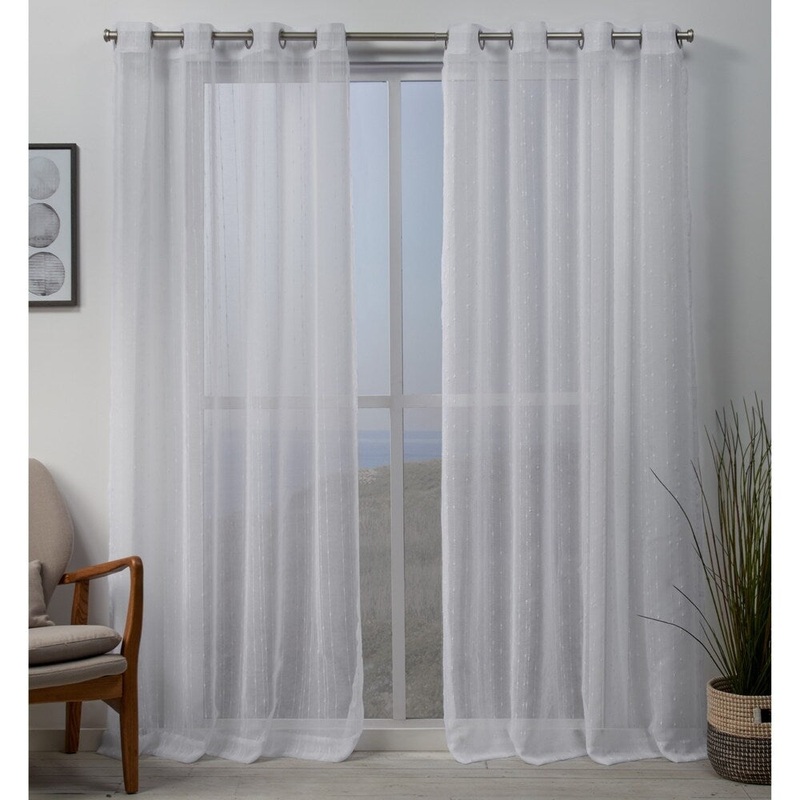 ATI Home Whitaker Slub Embellished Grommet Top Curtain Panel Pair