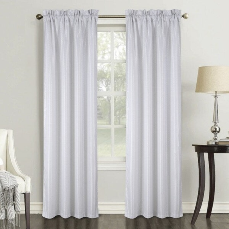 Salerno Geometric Jacquard Rod Pocket Single Curtain Panel - (1x) 53 x 84 in. - (1x) 53 x 84 in.