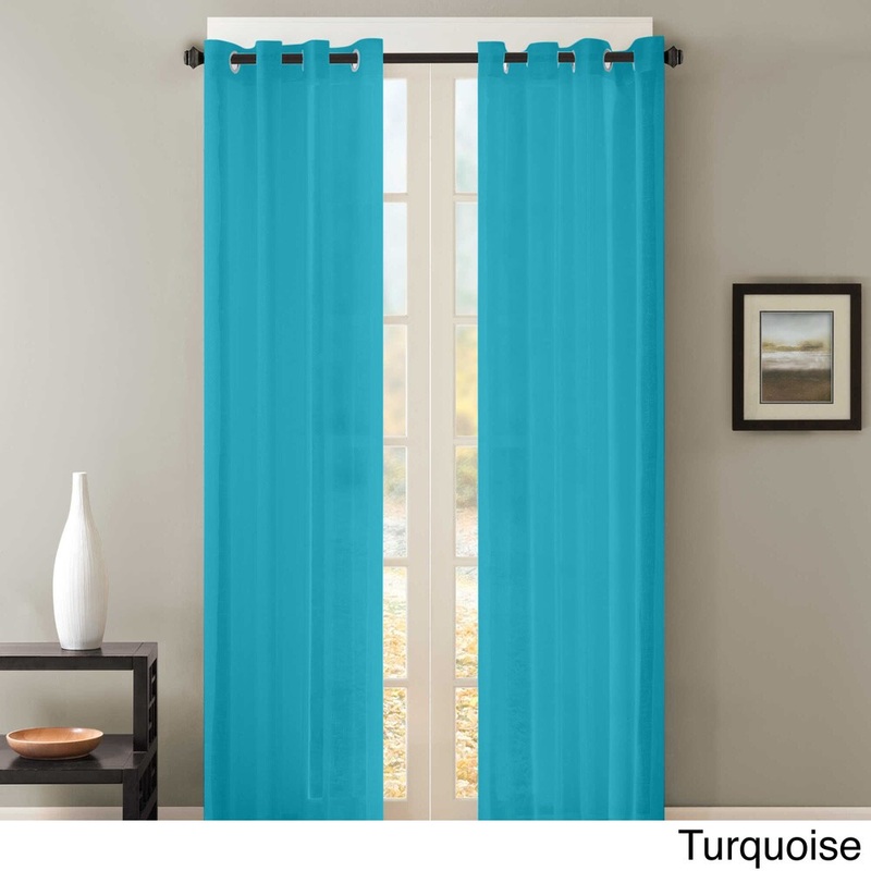 Sheer Window Curtain Grommet Curtain Panel Pair