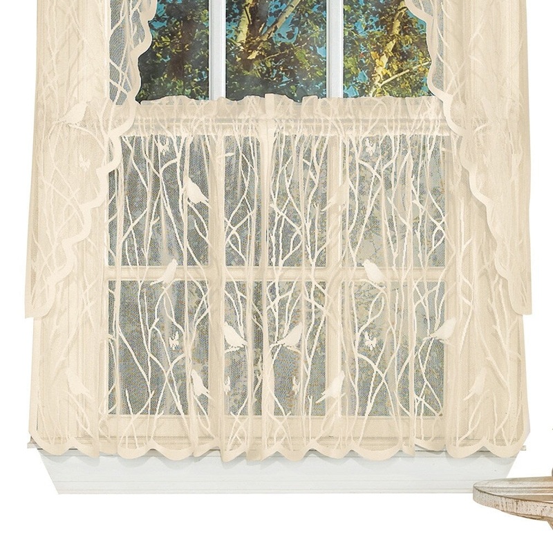 Songbird Lace Window Tier Pair
