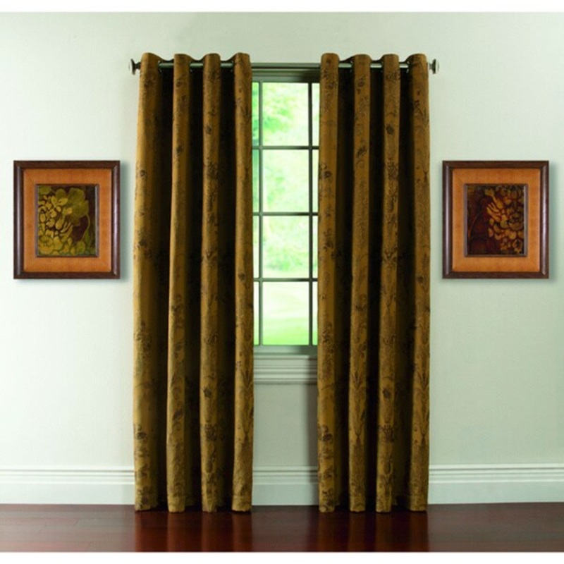 Susannah Woven Damask Grommet-top 84-inch Curtain Panel Pair - 54 x 84