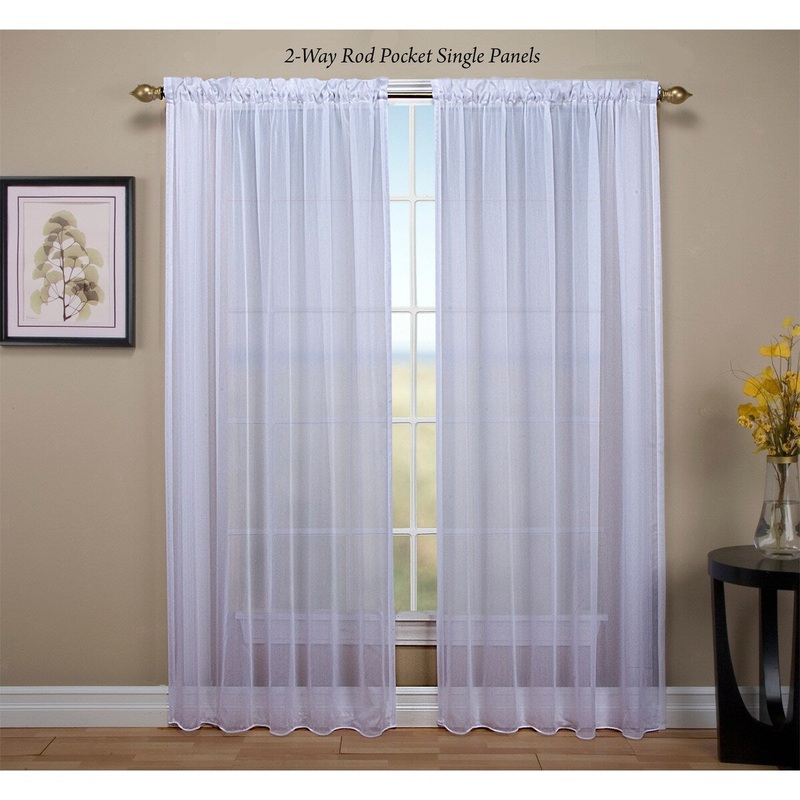 Tergaline Semi Sheer Two Way Rod Pocket Curtain with Corded Bottom Hem