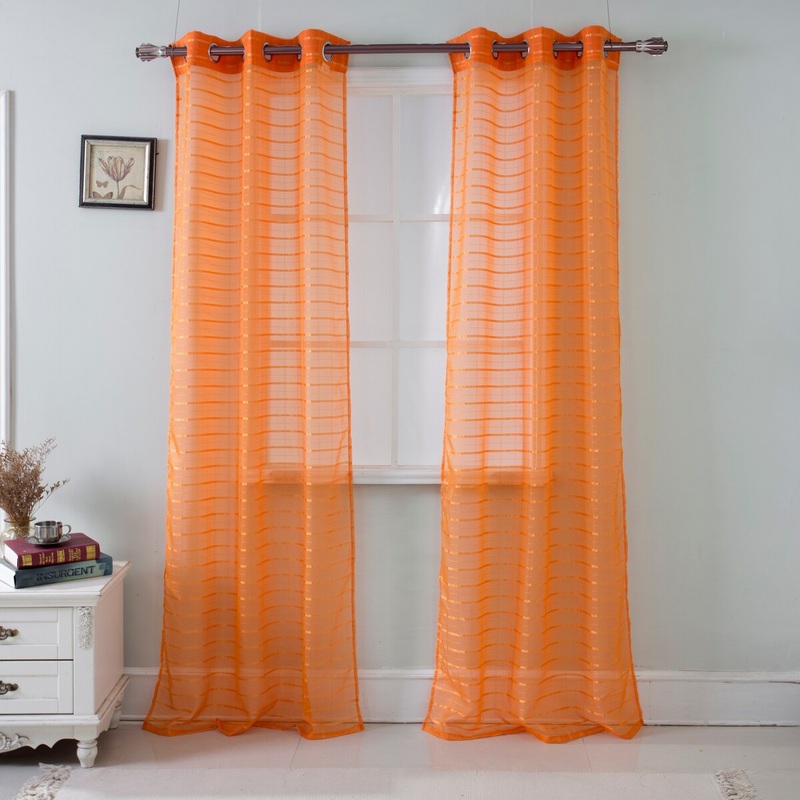 Wanda Box Voile Grommet Curtain Panel Pair (Set of 2) - (2x) 38 x 84 in. (76 in. total)
