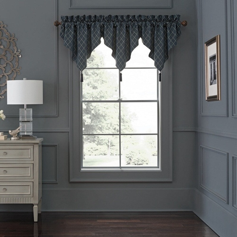 Waterford Everett Teal Ascot Valance - 18" x 40"