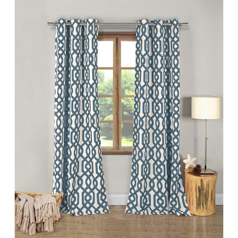Ashmond Blue Textured 96-inch Grommet Curtain Panel Pair - 80x96"