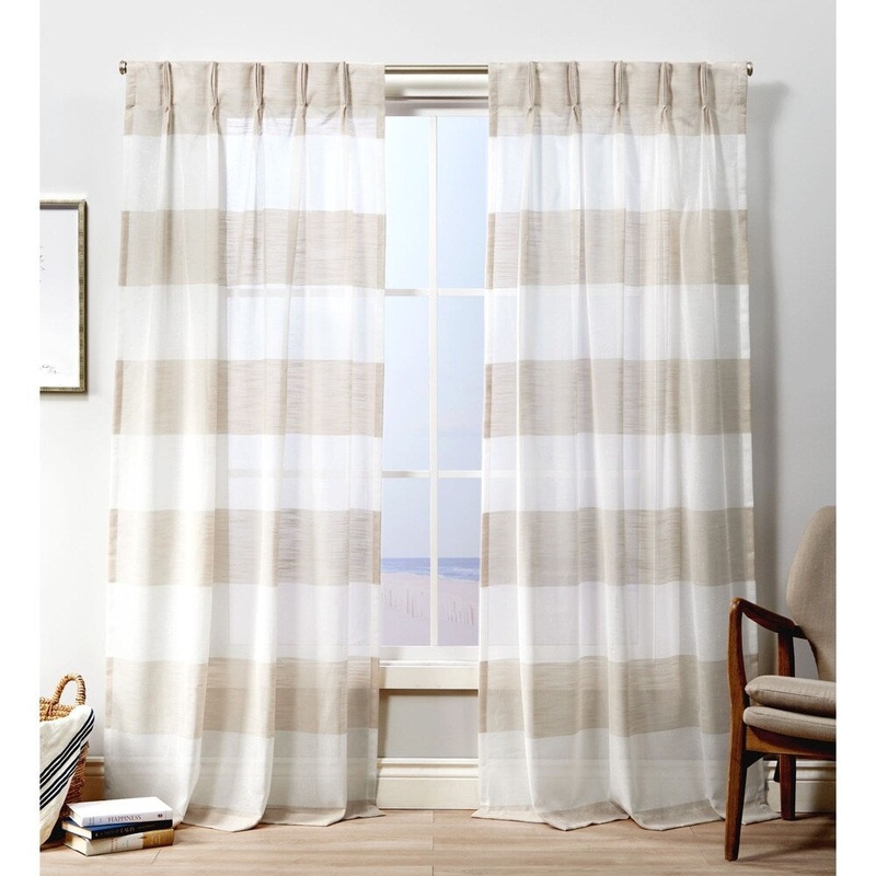 ATI Home Darma Sheer Linen Pinch Pleat Curtain Panel Pair