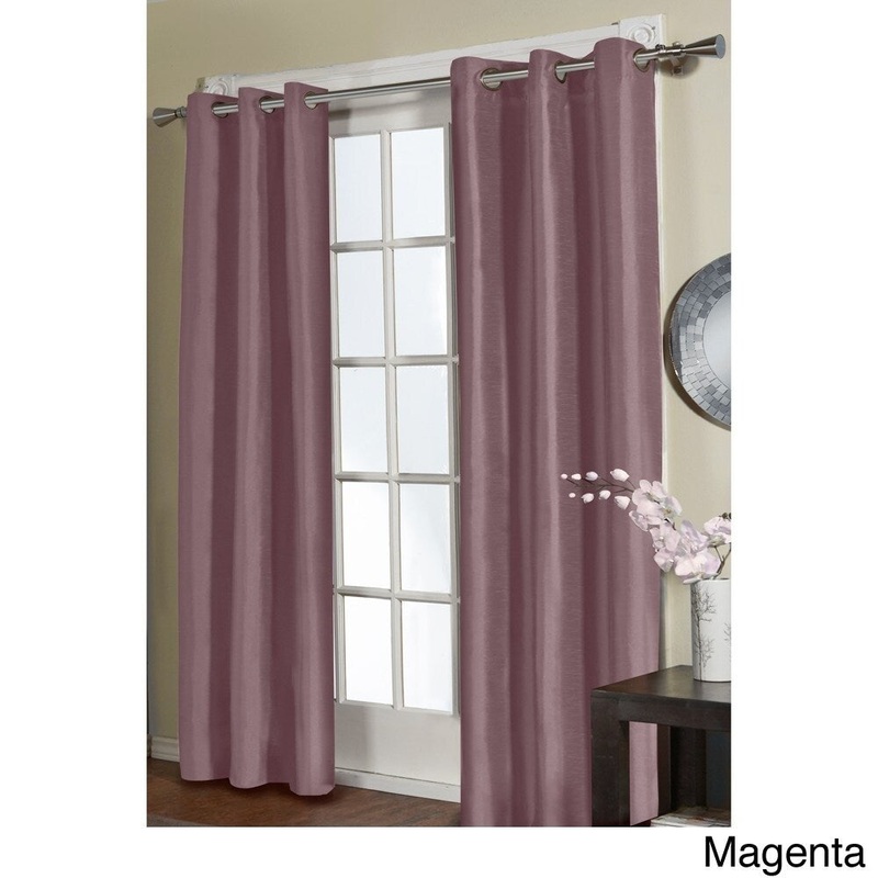 ATI Home Jaclyn Love Faux Silk 84-inch Curtain Panel Pair