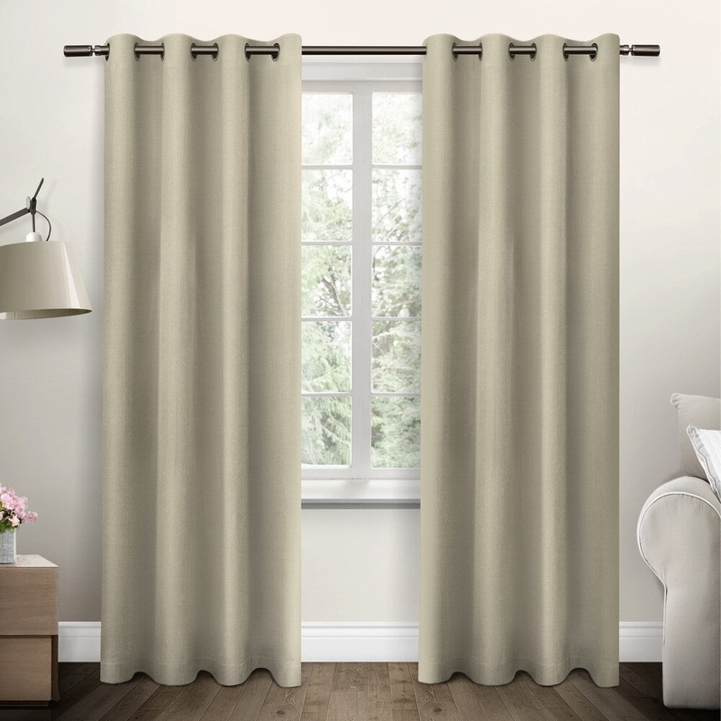 ATI Home Jakarta Basketweave Curtain Panel Pair with Grommet Top