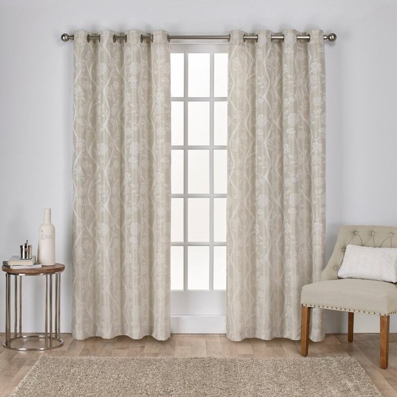 ATI Home Lamont Jacquard Grommet Top Curtain Panel Pair