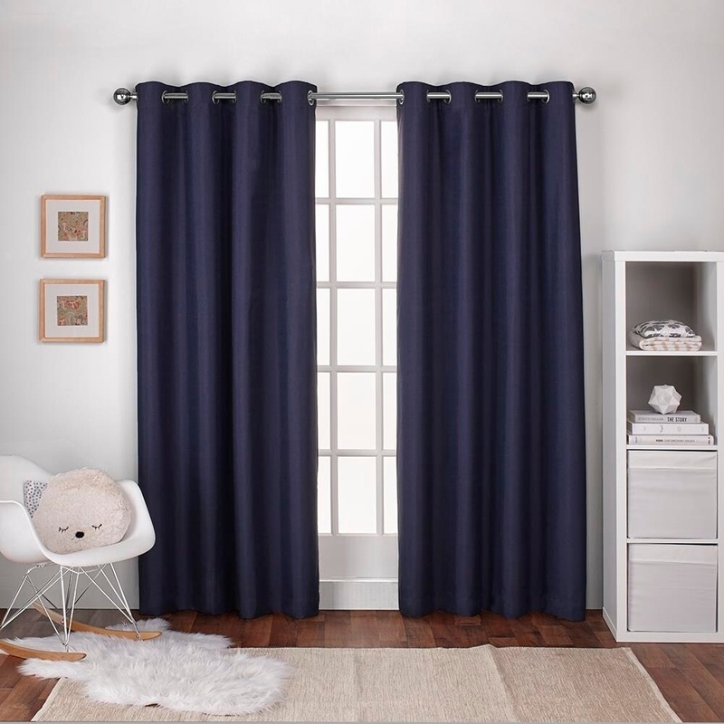 ATI Home Linen Thermal Woven Blackout Grommet Top Curtain Panel Pair