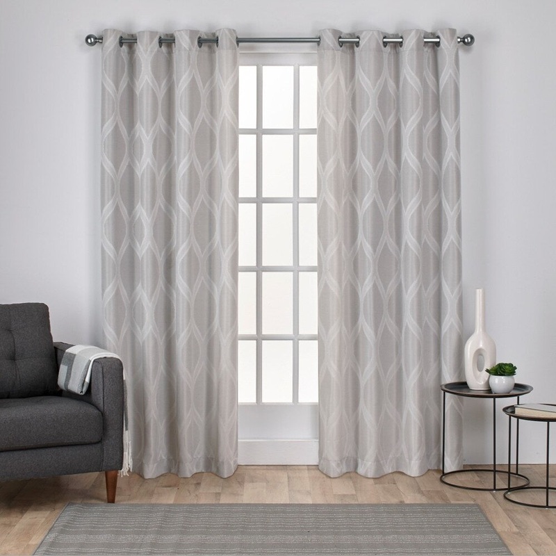 ATI Home Montrose Jacquard Grommet Top Curtain Panel Pair