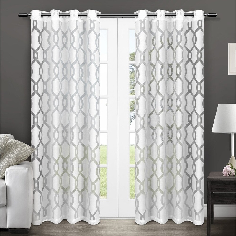 ATI Home Rio Burnout Sheer Grommet Top Curtain Panel Pair