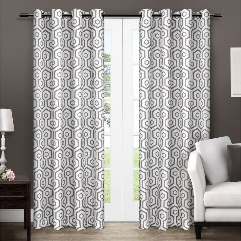 ATI Home Trike Geometric Thermal Curtain Panel Pair with Grommet Top