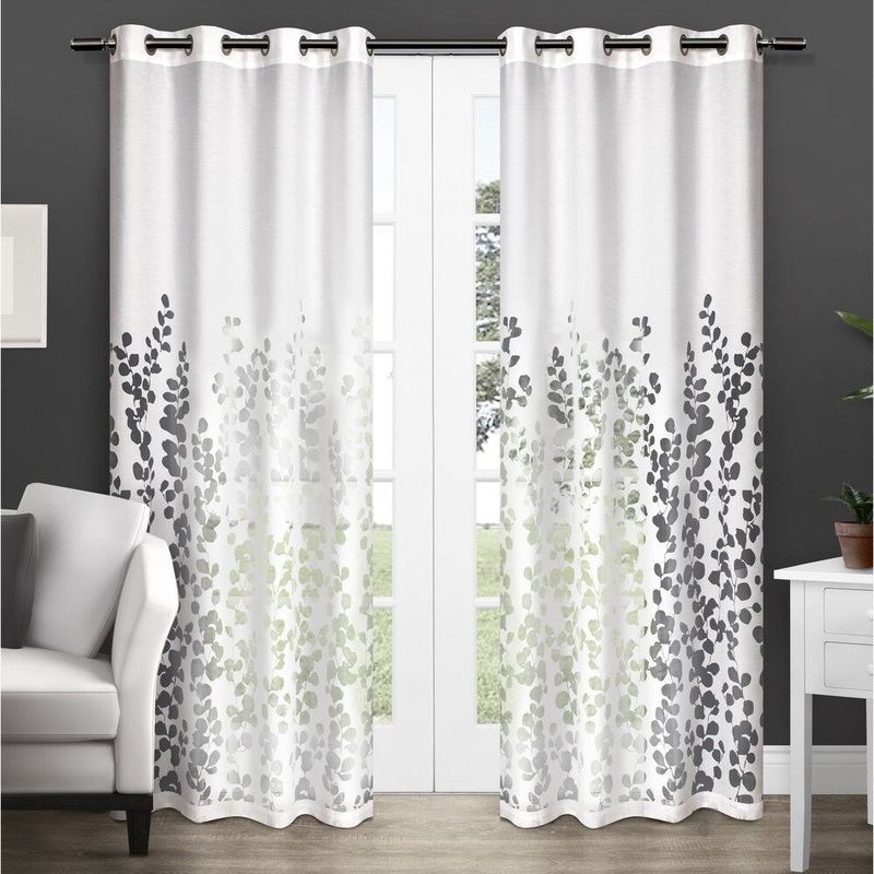 ATI Home Wilshire Burnout Grommet Top Curtain Panel Pair