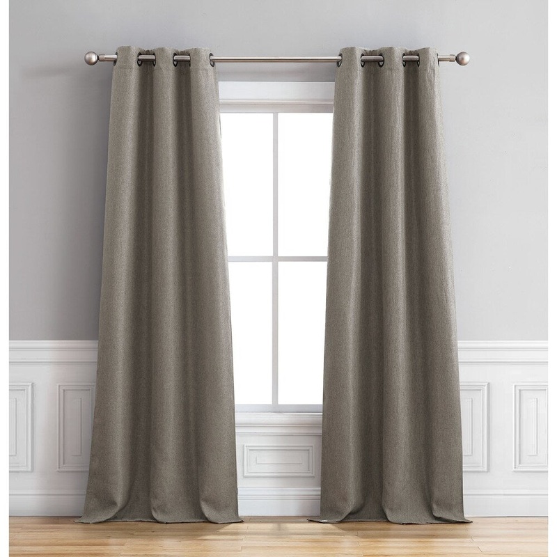 Bella Luna Henley Room Darkening 96 Inch Grommet Curtain Panel Pair