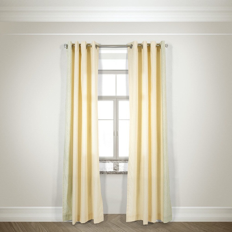 Sevita Harlequin Ivory 108-inch Grommet-top Curtain Panel Pair - 50 X 108