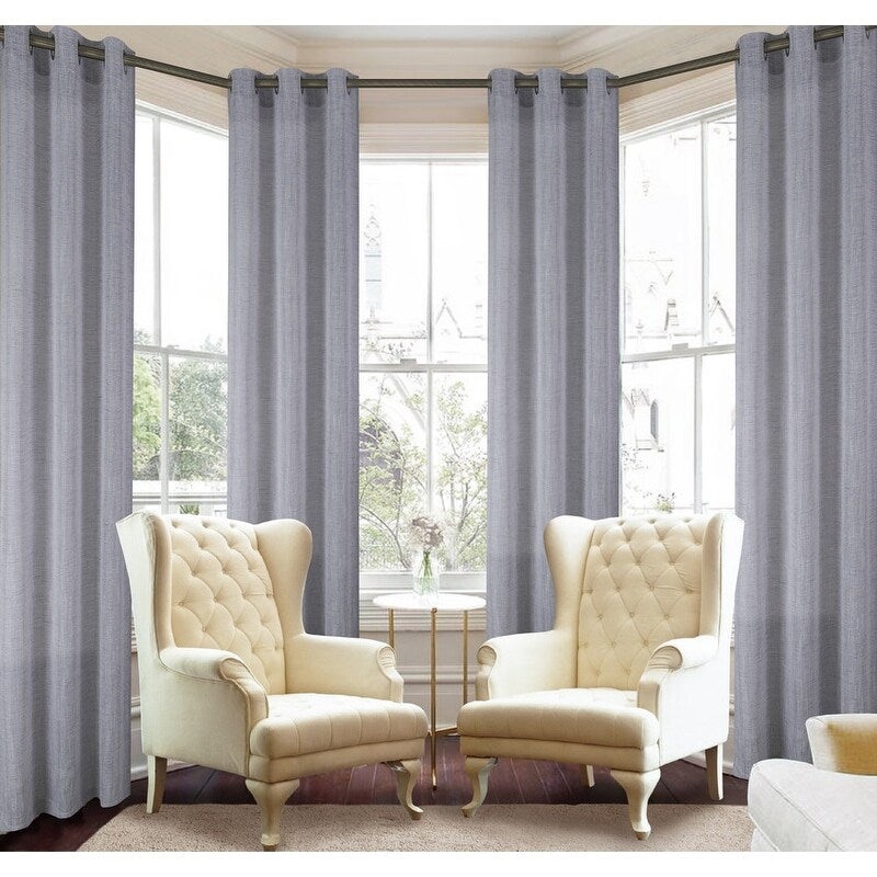 Titan Linen Look 4-Pack Grommet Curtain Panel Sets - (4x) 38 x 84 in. (total width 76 in.)