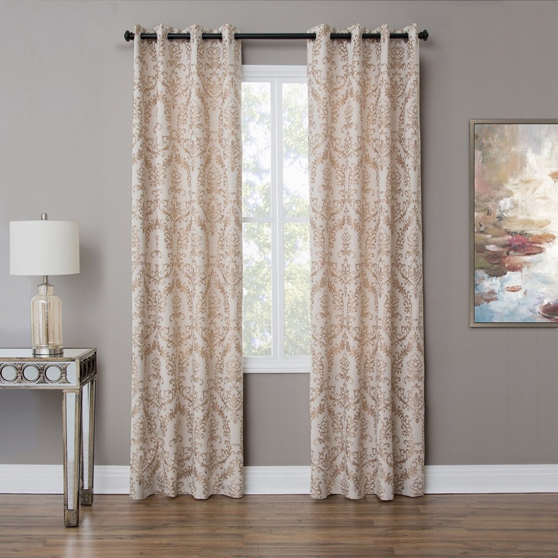 AICO Atchinson Grommet Top Panel Window Treatment with Weighted Corners