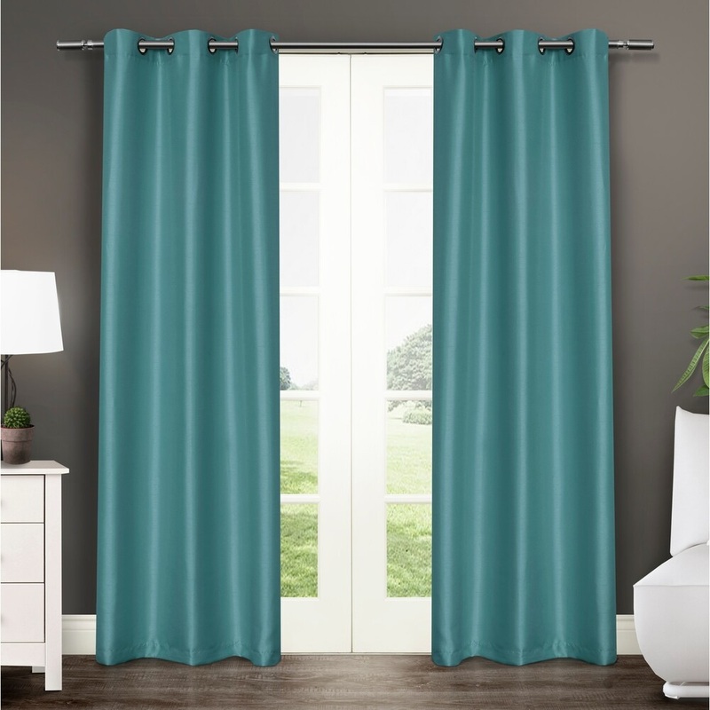 ATI Home Antique Satin Window Curtain Panel Pair with Grommet Top - 40x84