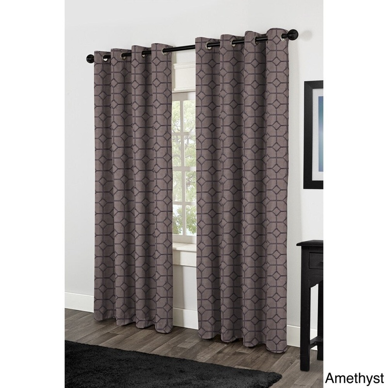 ATI Home Devon Faux Silk Grommet Top 84-inch Curtain Panel Pair
