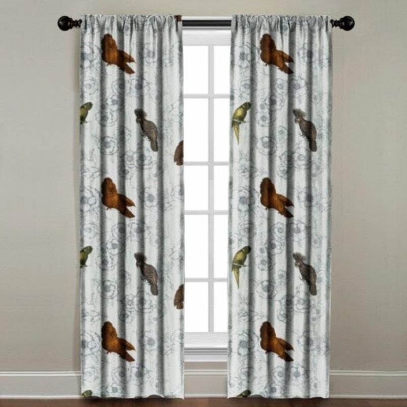 Birds on Floral Window Panel
