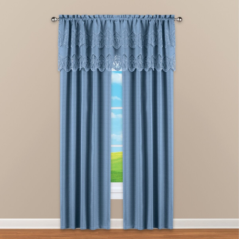 Ruffled Lace 3-Piece Panels and Valance Curtain Set - 10.000 x 8.000 x 4.630