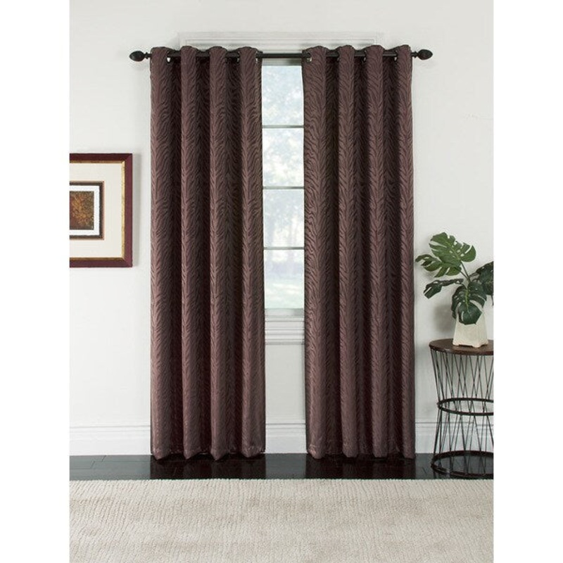 Serengeti Patterned Blackout Grommet Jacquard Curtain Panel Pair