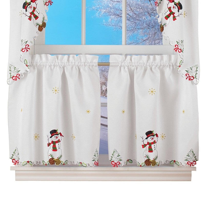 Snowman Cardinal Window Curtain Collection - 36 x 29