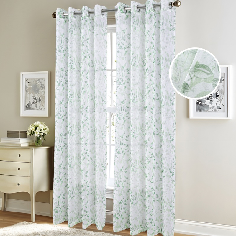 Taylor Leaves Metallic Window Curtain 84" or 95"