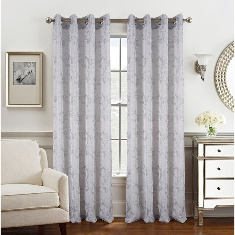 Tirano Two-Tone Jacquard Grommet Curtain Panel - (1x) 54 x 90 in. - (1x) 54 x 90 in.