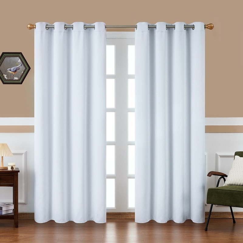 Topfinel Solid Thermal Window Curtains Grommet (Set of 2)