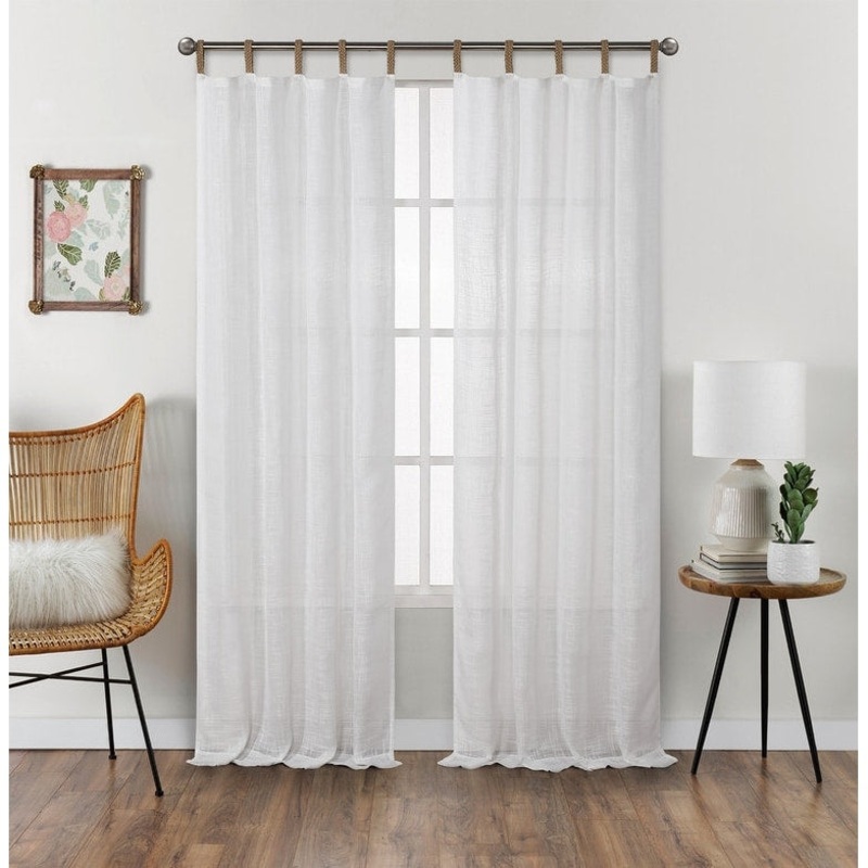 Armonk Jute Tab Sheer Curtains, 2 Panels