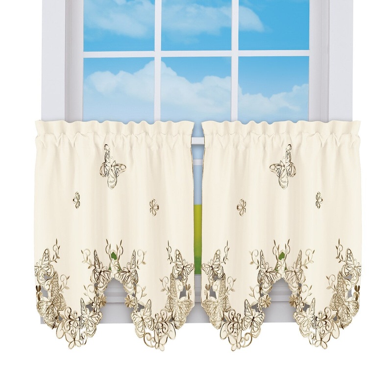 Bfly Scalloped Emb. Curtains