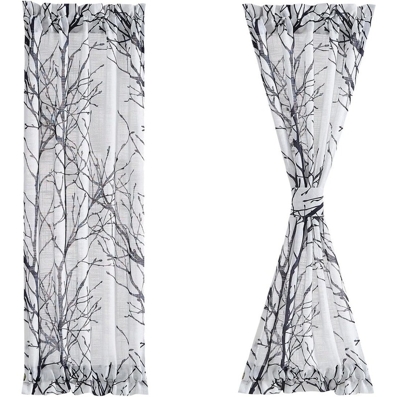 Side-Light Door Drapes for Small Door Windows Light Filtering Door Curtains, 2 Panels