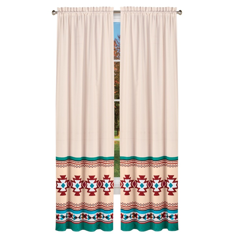 Southwest Style Aztec Pattern Window Curtains