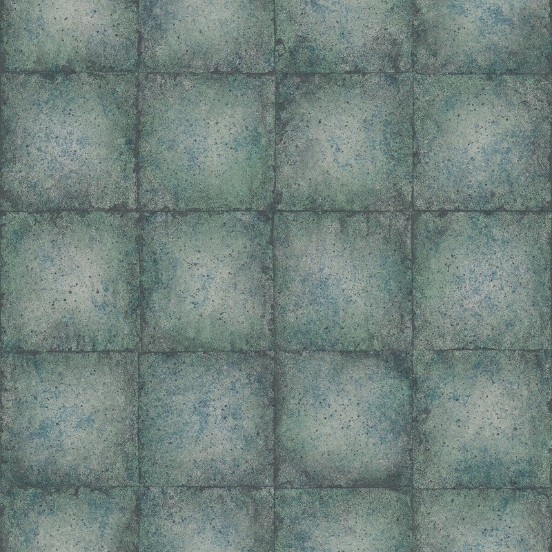 Galerie Wallcoverings Ambiance Geometric Tiles Vinyl on Non-woven Metallic Wallpaper Roll
