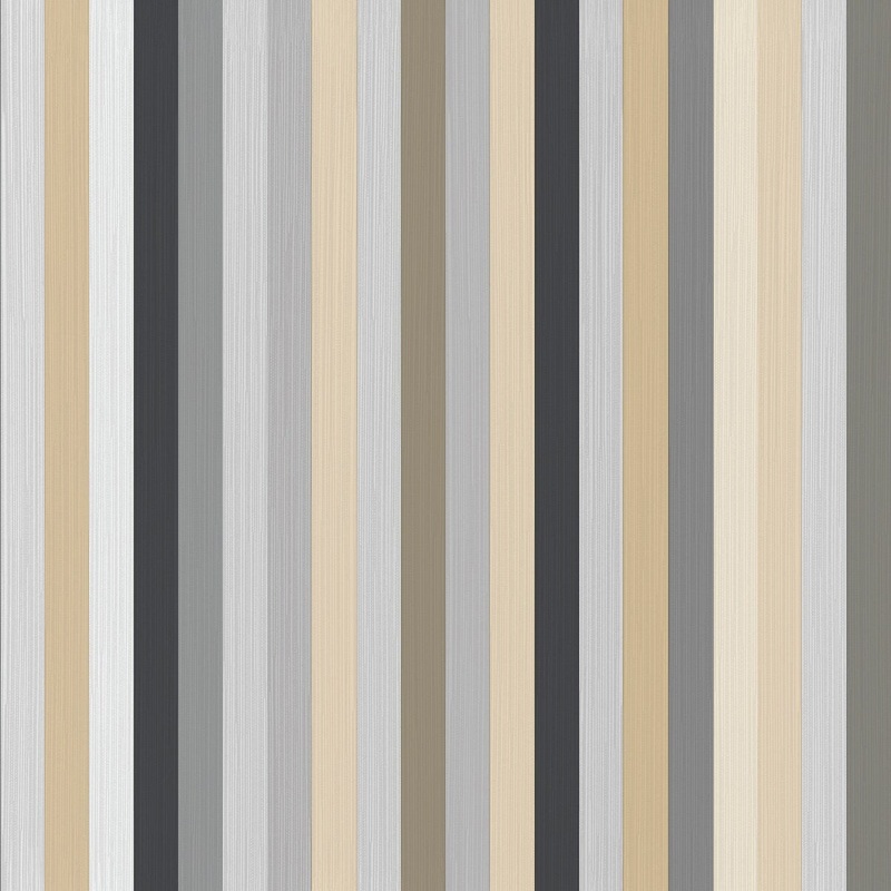 Galerie Wallcoverings Cottage Chic Collage Stripe Vinyl on Non-woven Metallic Wallpaper Roll - 33 feet x 21 inches