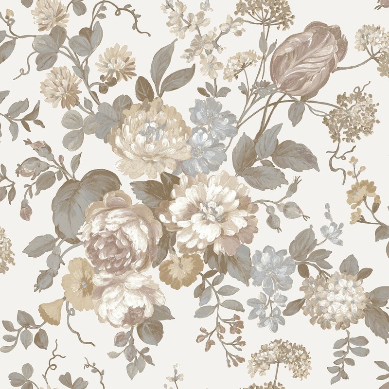 Galerie Wallcoverings Cottage Chic Floral Bouquet ECODECO Material Matte Wallpaper Roll - 33 feet x 21 inches