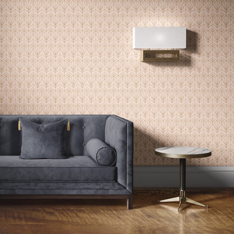 Beige Diamonds Removable Wallpaper, Funky Art Deco Wall Cling