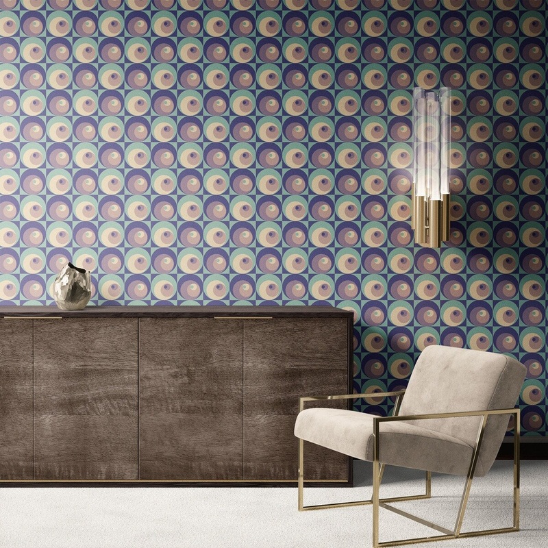 Blue Eyes Removable Wallpaper, Funky Geometric Wall Cling