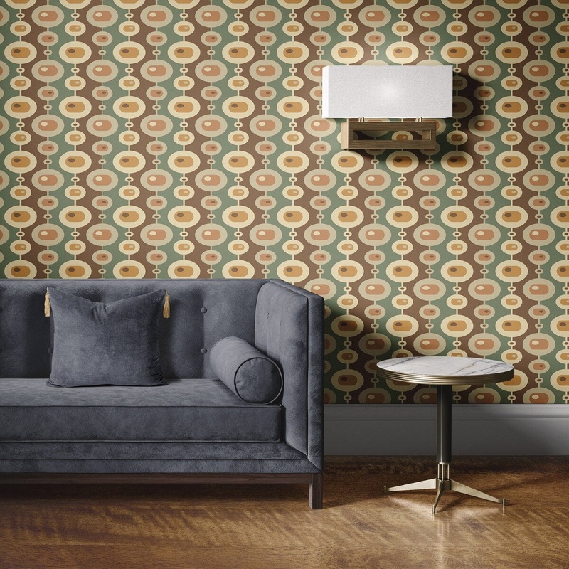 Brown Eyes Removable Wallpaper, Funky Vintage Wall Cling