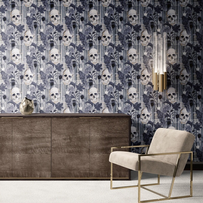Crows and Skulls Peel and Stick Wallpaper